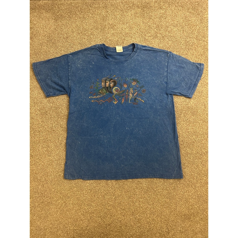 Utah Graphic T-Shirt Mens Medium Blue Excellent Acid Wash Southwest Style